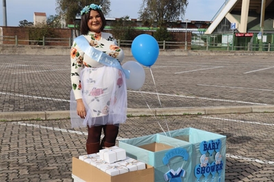 Drive-by baby shower for Ami Naik