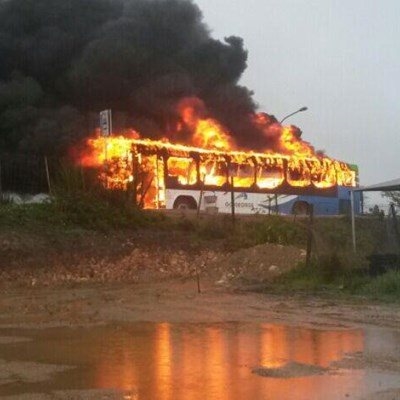 2015 GO GEORGE bus case up in flames 