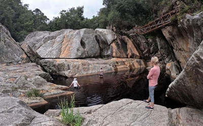 Waterfall running dry