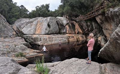 Waterfall running dry
