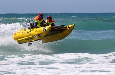 Inflatable boats raced into the new year