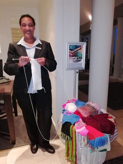 Knitting scarves for Youth Day