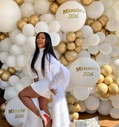 Minnie Dlamini’s hubby surprises her with fab 30th virtual party