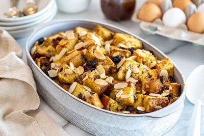 Hot cross bun bread butter pudding recipe