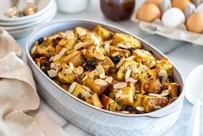 Hot cross bun bread butter pudding recipe