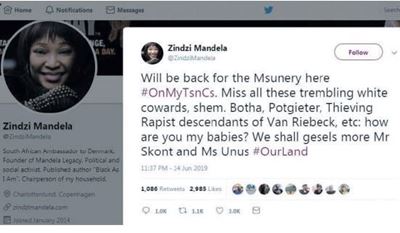 Zindzi Mandela nowhere to be found after ‘race’ tweets