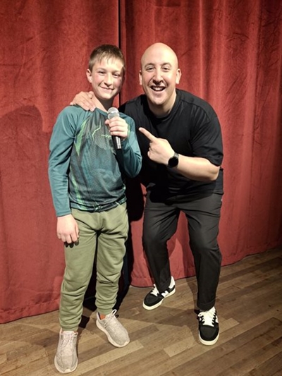 Youngster gives comedian a run for his funny