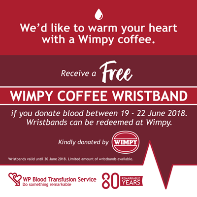 Free Wimpy coffee for blood donors