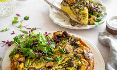 What’s for dinner? Mushroom, asparagus and broccoli crustless quiche