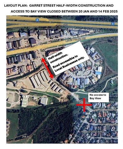 Notice Of Garret Street road closure To Bay View
