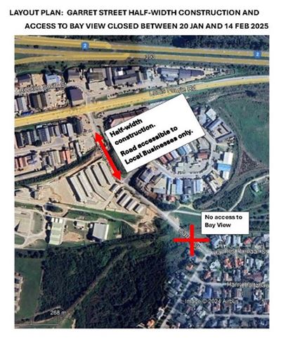 Notice Of Garret Street road closure To Bay View