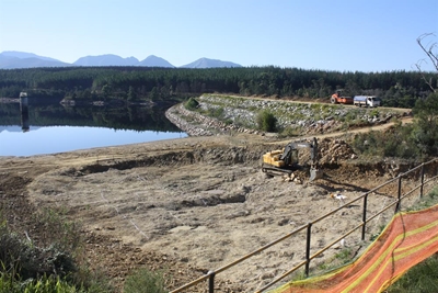 Raising of dam wall well underway