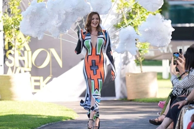 Better late than never as Mia le Roux wears Miss Universe dress at Cape Town Fashion Week