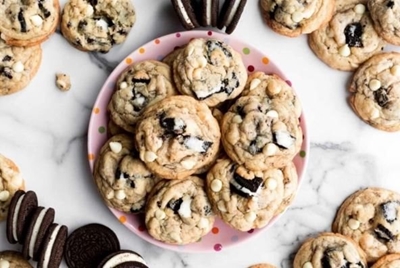Warm Oreo chunk cookies