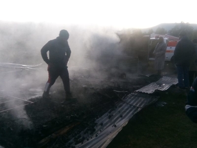Two die in a shack fire 