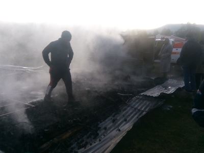 Two die in a shack fire 