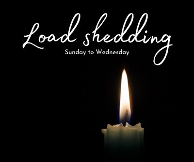 Load shedding schedule up until Wednesday