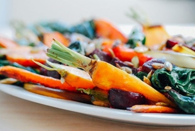 Recipe: Roasted vegetable salad with garlic dressing