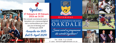 Hoër Landbouskool Oakdale – is enige seun se droom