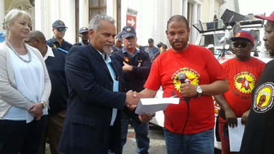 Protestors hand over first memorandum