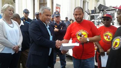Protestors hand over first memorandum