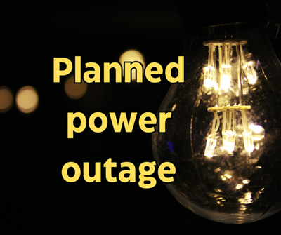Planned power outage on Sunday 9 March