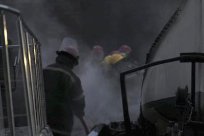 Boat fire under control