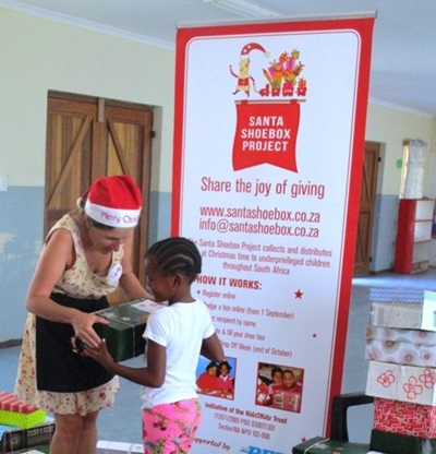 Christmas caring packed in a shoebox