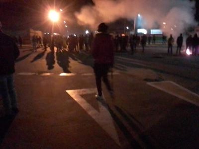 Road closed due to protest