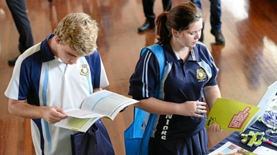 High school career expo during Oyster Fest