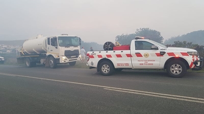 Veldbrand langs Jongensfontein-pad
