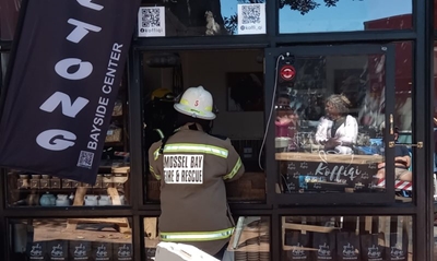 Fire in coffee shop
