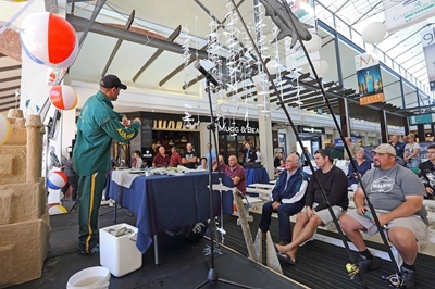 Great Outdoor Man Fishing expo at mall