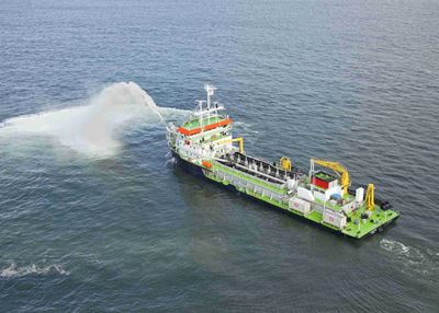 New vessel dredging port entrance