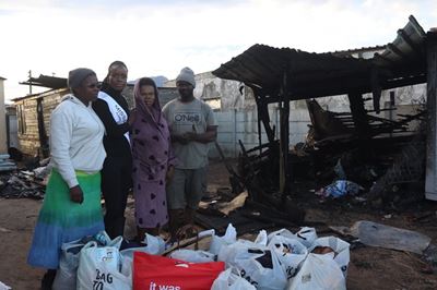 Fire victims receive donations from George, Knysna community