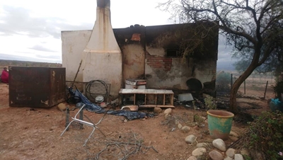 Huis in puin na brand