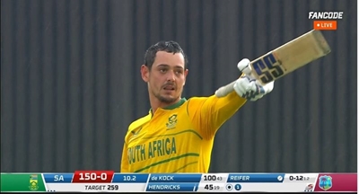 De Kock carries Proteas to victory in record breaking T20 clash