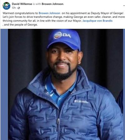 Johnson the DA's flavour for deputy mayor