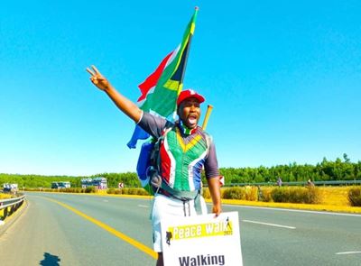 Peace walker arrives in Mossel Bay today