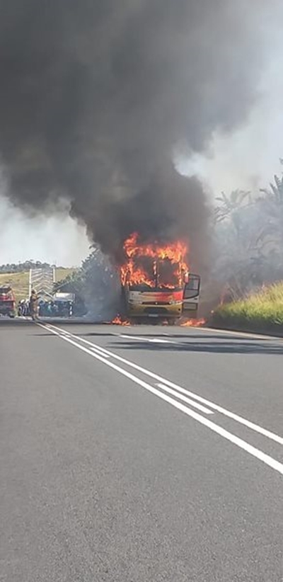 WATCH: Bus bursts into flames near Port Edward