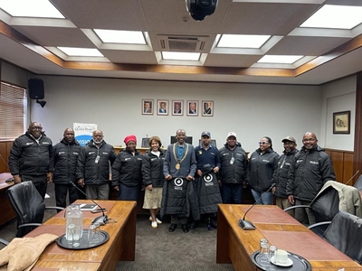 GRDM hands over 55 jackets to Thembalethu neighbourhood watches