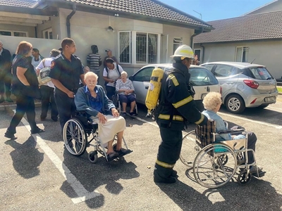 Fire emergency evacuation drill for seniors