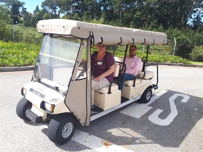 Hospital welcomes golf carts to transport elderly patients
