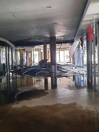 Shopping centre roof collapses