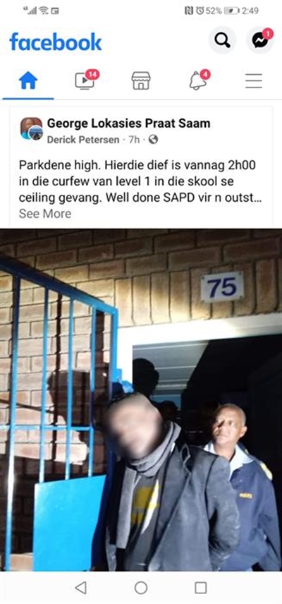 Verdagte in skool se dak gevind