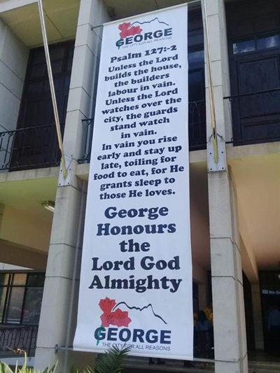 Biblical banner evokes emotion