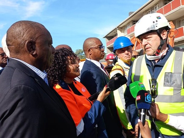President Cyril Ramaphosa visits George building collapse site