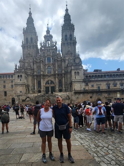 Plaaslike inwoners stap vier Camino's