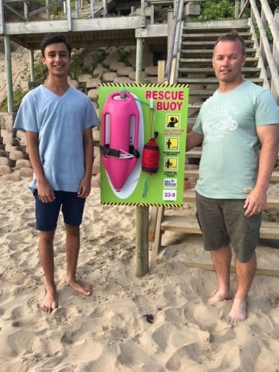 Teenager rescued with pink buoy