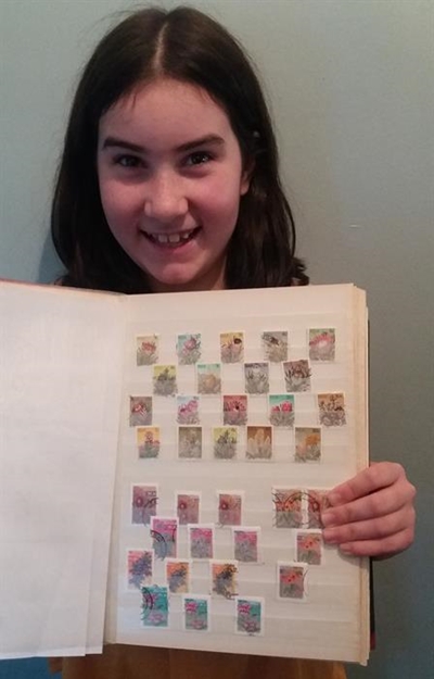 Jenna busts boredom with stamps galore